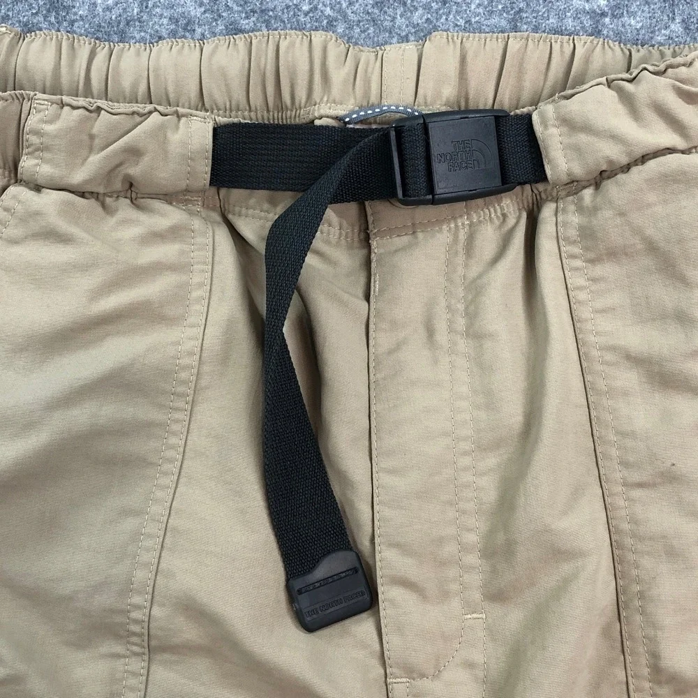 The North Face Mens Cargo Pants XL Tan Convertible Hiking Belted Nylon Outdoors